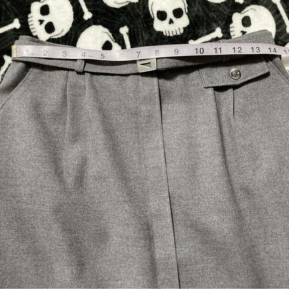 IMAGINE ME! Vintage grey a-line pencil skirt ~ SMALL MEDIUM business suit skirt - Picture 9 of 13